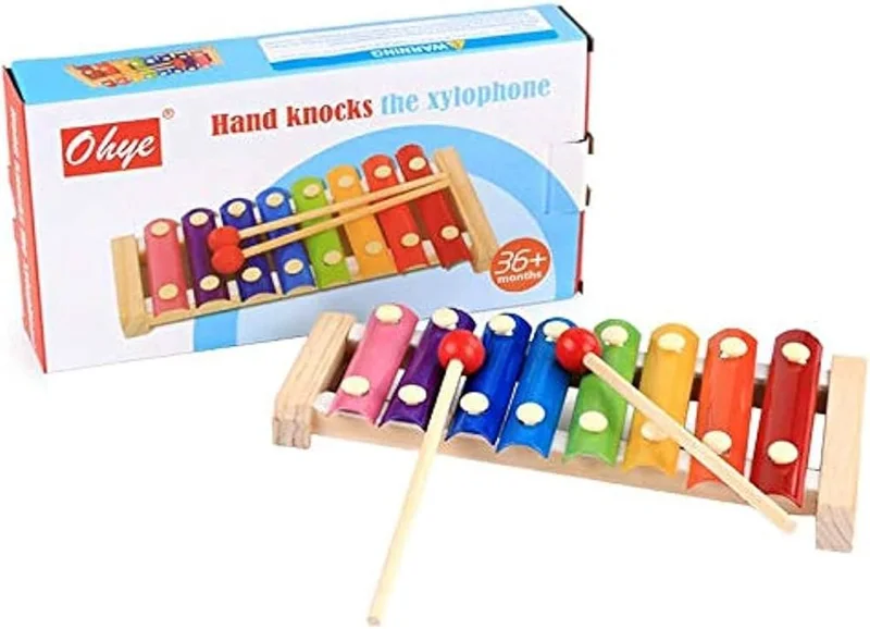 Ohye Hand Knocks Xylophone – Colorful 8-Note Musical Toy with Dual Mallets